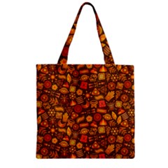 Pattern Background Ethnic Tribal Zipper Grocery Tote Bag