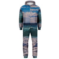 Wave Foam Spray Sea Water Nature Hooded Jumpsuit (men)  by Amaryn4rt