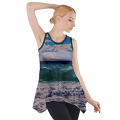 Wave Foam Spray Sea Water Nature Side Drop Tank Tunic by Amaryn4rt