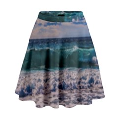 Wave Foam Spray Sea Water Nature High Waist Skirt by Amaryn4rt