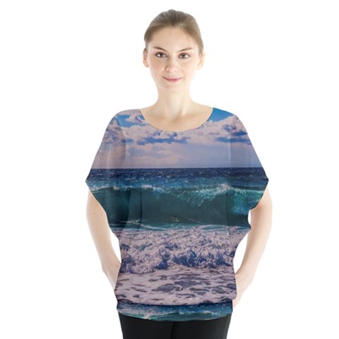 Wave Foam Spray Sea Water Nature Blouse by Amaryn4rt