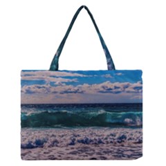 Wave Foam Spray Sea Water Nature Medium Zipper Tote Bag