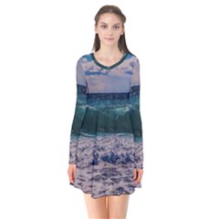 Wave Foam Spray Sea Water Nature Flare Dress