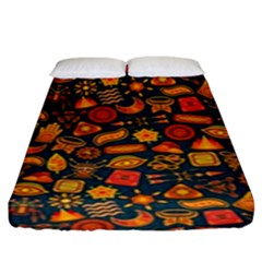 Pattern Background Ethnic Tribal Fitted Sheet (king Size) by Amaryn4rt