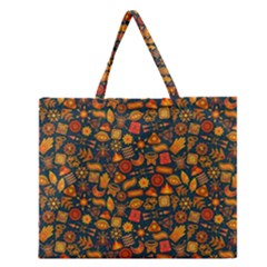 Pattern Background Ethnic Tribal Zipper Large Tote Bag by Amaryn4rt