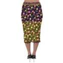 Flowers Roses Floral Flowery Velvet Midi Pencil Skirt View2