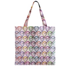 Valentine Hearts 3d Valentine S Day Zipper Grocery Tote Bag by Amaryn4rt