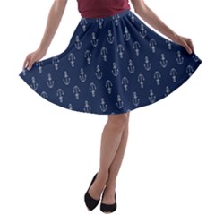 Anchor Pattern A-line Skater Skirt by Amaryn4rt