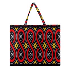 Toraja Traditional Art Pattern Zipper Large Tote Bag