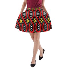 Toraja Traditional Art Pattern A-line Pocket Skirt by Amaryn4rt