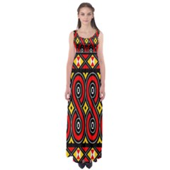 Toraja Traditional Art Pattern Empire Waist Maxi Dress by Amaryn4rt