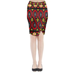 Toraja Traditional Art Pattern Midi Wrap Pencil Skirt by Amaryn4rt