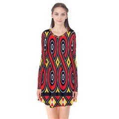 Toraja Traditional Art Pattern Flare Dress