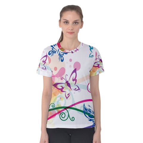 Butterfly Vector Art Women s Cotton Tee by Amaryn4rt