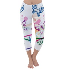 Butterfly Vector Art Capri Winter Leggings 