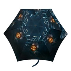 Owl And Fire Ball Mini Folding Umbrellas