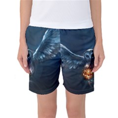 Owl And Fire Ball Women s Basketball Shorts by Amaryn4rt