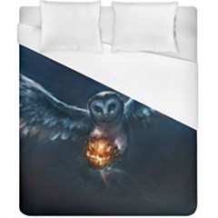 Owl And Fire Ball Duvet Cover (california King Size) by Amaryn4rt