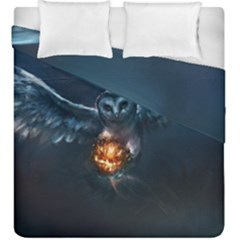 Owl And Fire Ball Duvet Cover Double Side (king Size) by Amaryn4rt