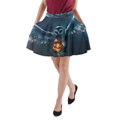 Owl And Fire Ball A-line Pocket Skirt by Amaryn4rt