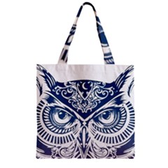 Owl Zipper Grocery Tote Bag by Amaryn4rt