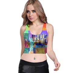 New York City The Statue Of Liberty Racer Back Crop Top by Amaryn4rt