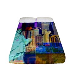 New York City The Statue Of Liberty Fitted Sheet (full/ Double Size) by Amaryn4rt