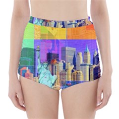 New York City The Statue Of Liberty High-waisted Bikini Bottoms by Amaryn4rt