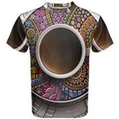 Ethnic Pattern Ornaments And Coffee Cups Vector Men s Cotton Tee by Amaryn4rt