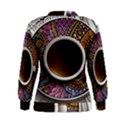 Ethnic Pattern Ornaments And Coffee Cups Vector Women s Sweatshirt View2