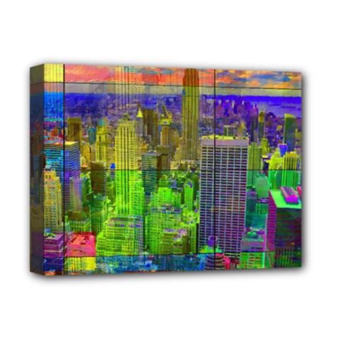 New York City Skyline Deluxe Canvas 16  X 12   by Amaryn4rt