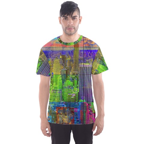 New York City Skyline Men s Sport Mesh Tee by Amaryn4rt