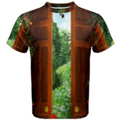 Beautiful World Entry Door Fantasy Men s Cotton Tee by Amaryn4rt