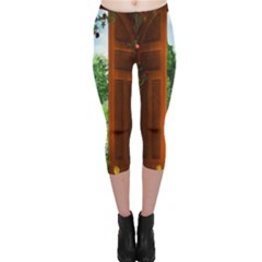 Beautiful World Entry Door Fantasy Capri Leggings  by Amaryn4rt