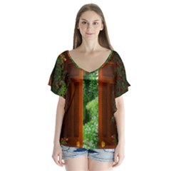 Beautiful World Entry Door Fantasy Flutter Sleeve Top by Amaryn4rt