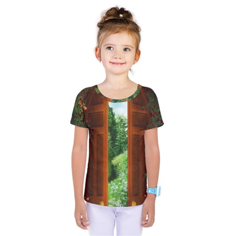 Beautiful World Entry Door Fantasy Kids  One Piece Tee by Amaryn4rt