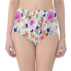 Vector Floral Art High-waist Bikini Bottoms by Amaryn4rt