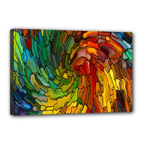 Stained Glass Patterns Colorful Canvas 18  X 12  by Amaryn4rt