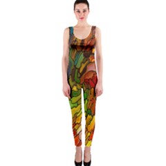 Stained Glass Patterns Colorful Onepiece Catsuit