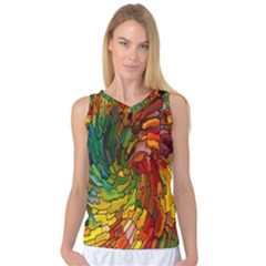 Stained Glass Patterns Colorful Women s Basketball Tank Top