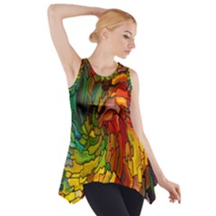 Stained Glass Patterns Colorful Side Drop Tank Tunic