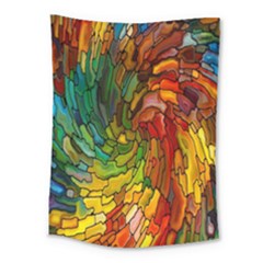 Stained Glass Patterns Colorful Medium Tapestry