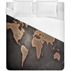 Grunge Map Of Earth Duvet Cover (california King Size)