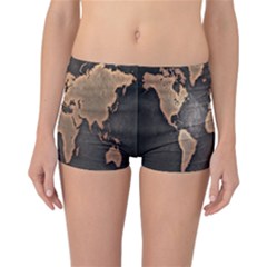 Grunge Map Of Earth Reversible Bikini Bottoms