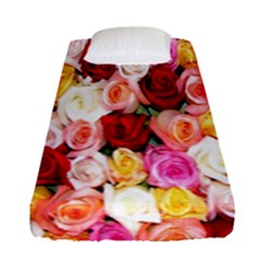 Rose Color Beautiful Flowers Fitted Sheet (single Size)