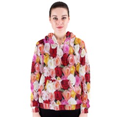 Rose Color Beautiful Flowers Women s Zipper Hoodie