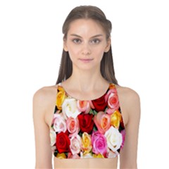 Rose Color Beautiful Flowers Tank Bikini Top by Amaryn4rt