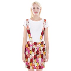 Rose Color Beautiful Flowers Suspender Skirt