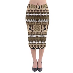 African Vector Patterns Midi Pencil Skirt by Amaryn4rt