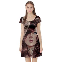 Beautiful Women Fantasy Art Short Sleeve Skater Dress by Amaryn4rt